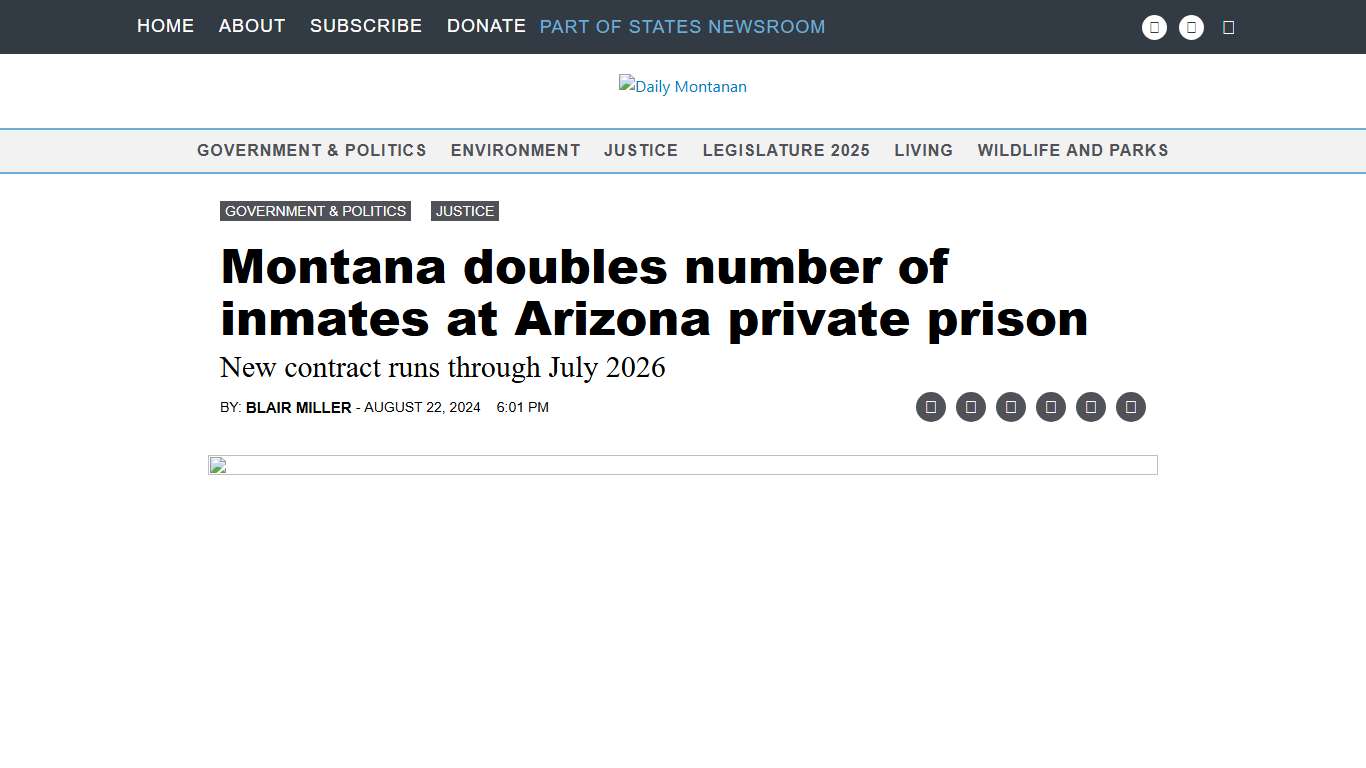 Montana doubles number of inmates at Arizona private prison • Daily Montanan